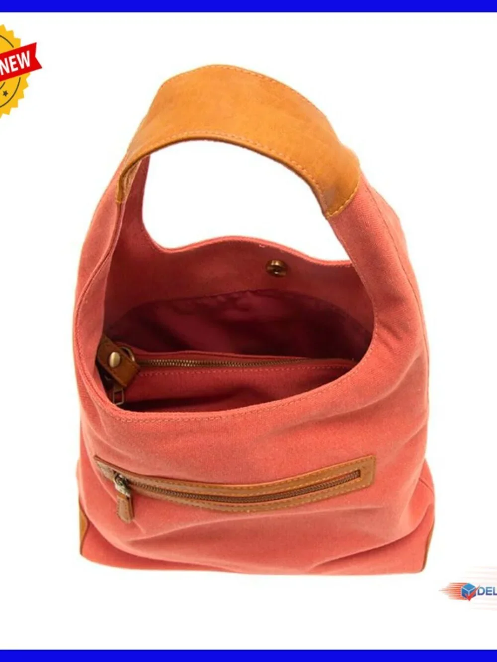 Canvas Hobo Bag with Removable Crossbody Insert, Padded Shoulder Strap